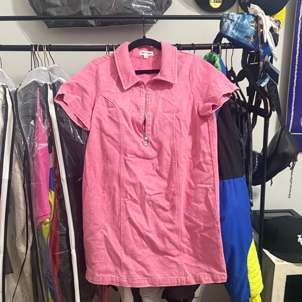 Pink Zip-Up Dress